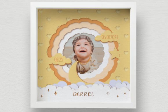 3D Baby Photo Frame Shadow Box SVG: A Versatile Digital Design for Creative Projects