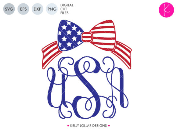 American Flag Bow with USA Monogram: A Versatile Design Asset for Creative Projects