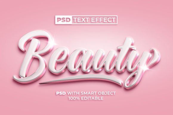 Beauty Text Effect Rose Gold Color Style