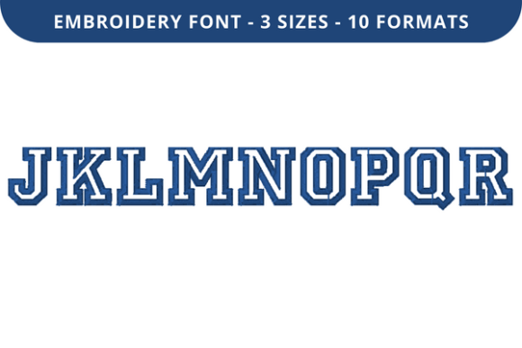 College Outline Font J to R: A Versatile Choice for Embroidery Projects