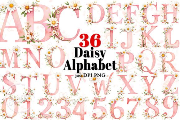 Daisy Birth Flower Alphabet Clipart: A Beautiful Way to Celebrate April with Floral Elegance