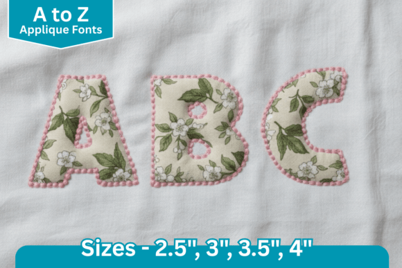 Dot Edge Applique Fonts for Creative Embroidery Projects