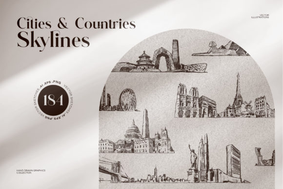Hand-Drawn Cities Countries Skylines: A Creative Resource for Designers and Professionals