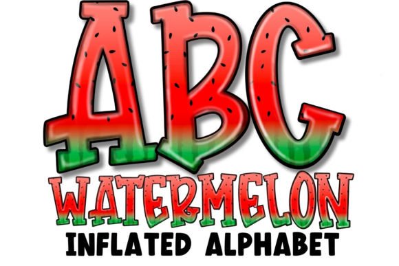 INFLATED 3D WATERMELON ALPHABET PNG SET: A Versatile Design Resource for Creative Projects