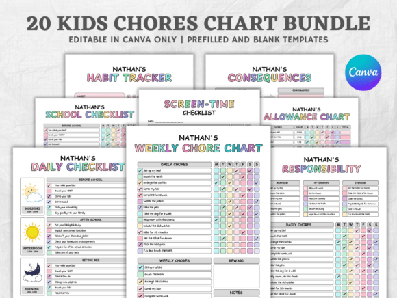 Kids Chore Chart Bundle: A Practical Tool for Family Organization